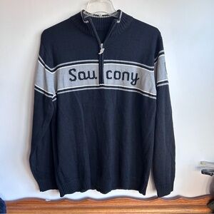 Saucony Men's Zip-Up Sweater in Black and Gray